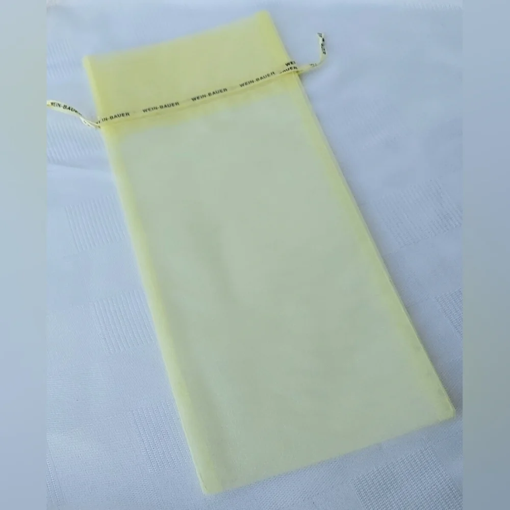 Yellow Organza Wine Gift Bags SET of 6 NWT